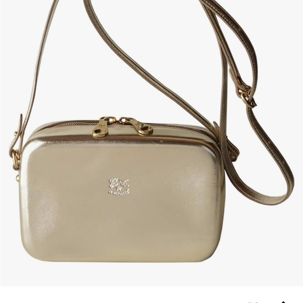 Metallic Gold Crossbody Camera Bag